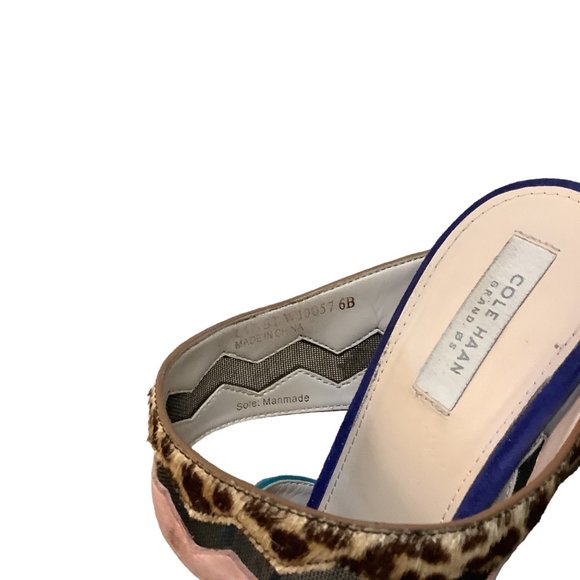 COLE HAAN Emilia Calf Hair Multicolored Colorful Heeled Sandal-Size 6 - Picture 6 of 10